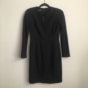 Tahari Black Long Sleeve Cocktail Dress